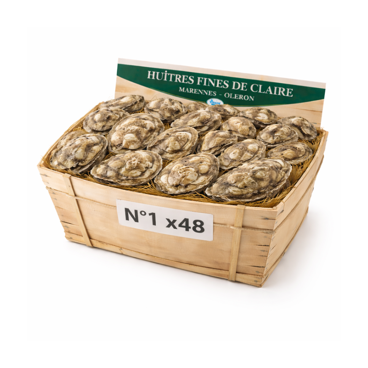 Huîtres Fines de Claire Marennes n°1 – bourriche 48 pièces 6 kg
