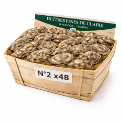 Huîtres Fines de Claire Marennes n°2 – bourriche 48 pièces 5 kg