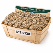 Huîtres Fines de Claire Marennes n°2 – bourriche 128 pièces 15 kg