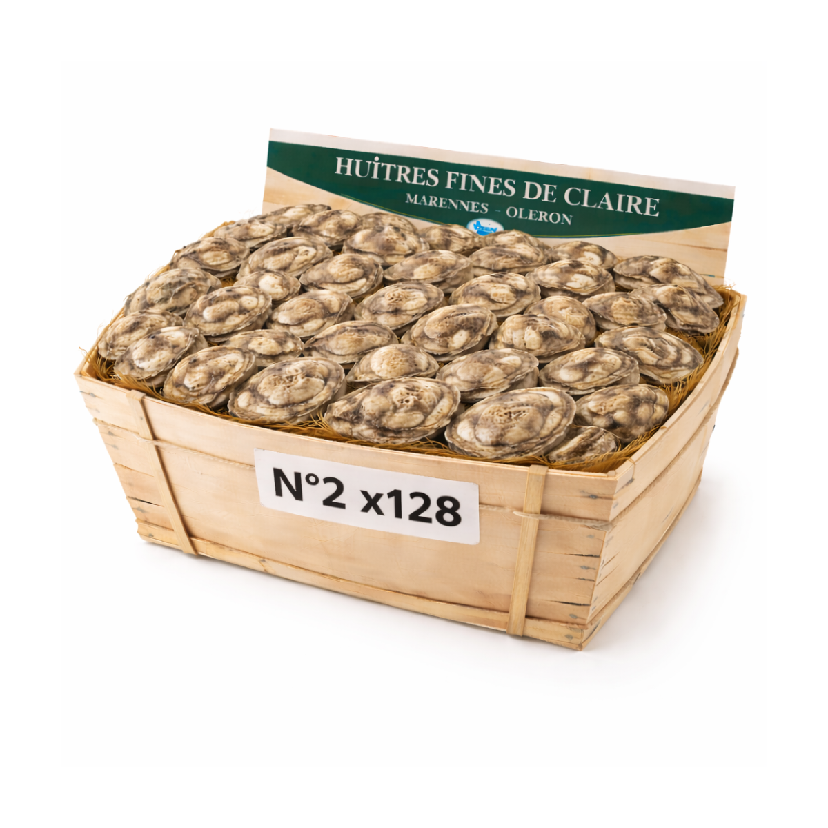 Huîtres Fines de Claire Marennes n°2 – bourriche 128 pièces 15 kg