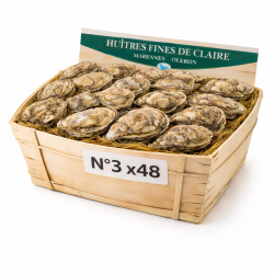 Huîtres Fines de Claire Marennes n°3 x48 – Bourriche 4 kg