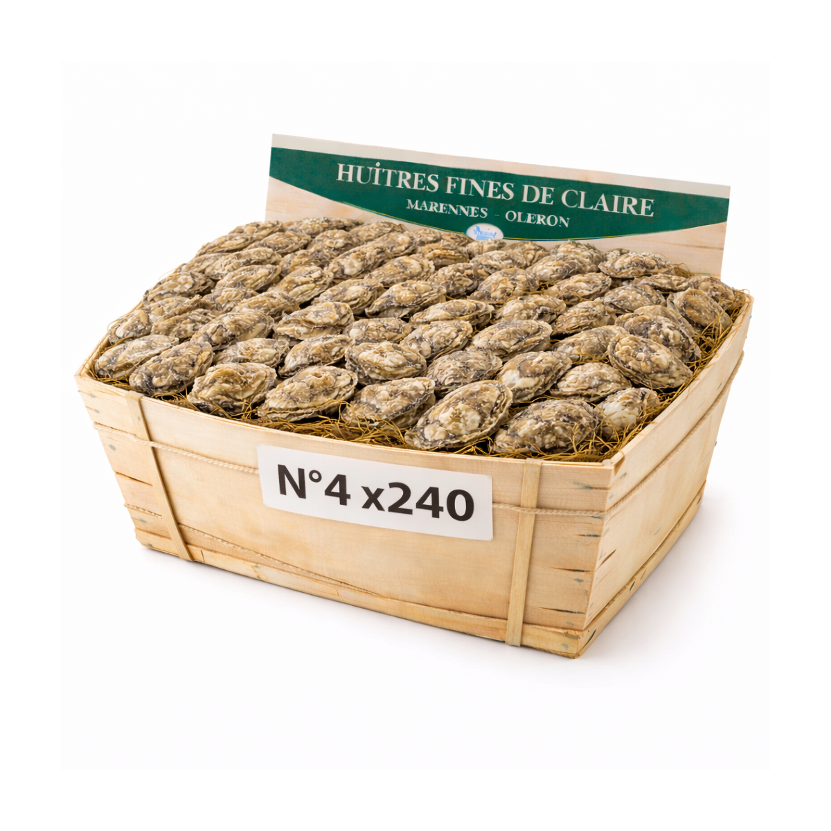 Huîtres Fines de Claire Marennes n°4 – bourriche 240 pièces 15 kg