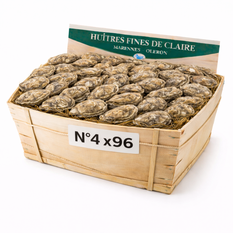 Huîtres Fines de Claire Marennes n°4 – bourriche 96 pièces 6 kg