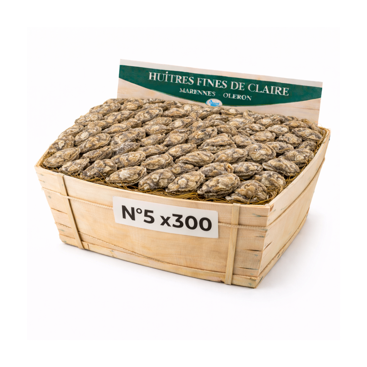 Huîtres Fines de Claire Marennes n°5 – bourriche 300 pièces 15 kg
