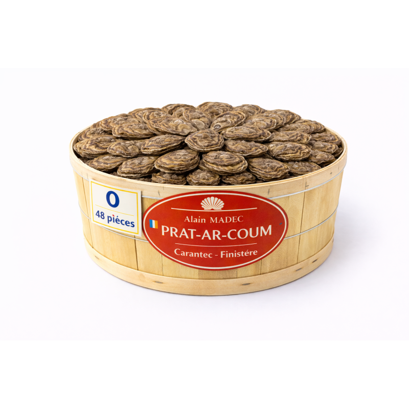 Huîtres Bretagne Alain Madec calibre 0 – bourriche 48 pièces 10 kg