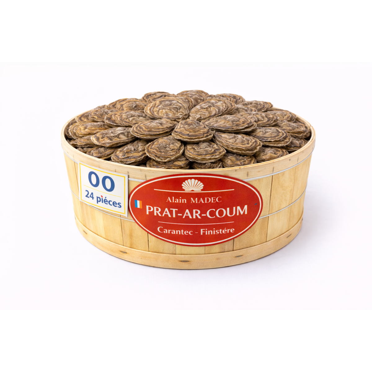 Huîtres Bretagne Alain Madec n°00 – bourriche 24 pièces 7,5 kg