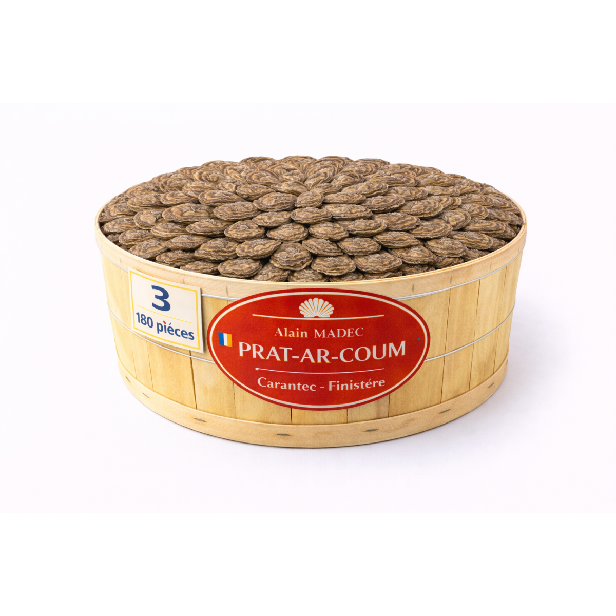 Huîtres Bretagne Alain Madec calibre 3 – bourriche 180 pièces 15 kg