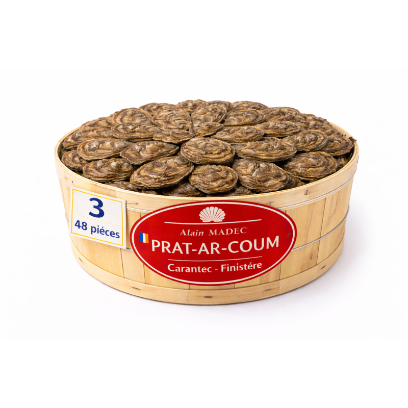 Huîtres Bretagne Alain Madec n°3 – bourriche 48 pièces 4 kg