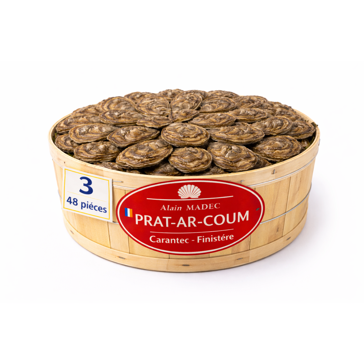 Huîtres Bretagne Alain Madec n°3 – bourriche 48 pièces 4 kg