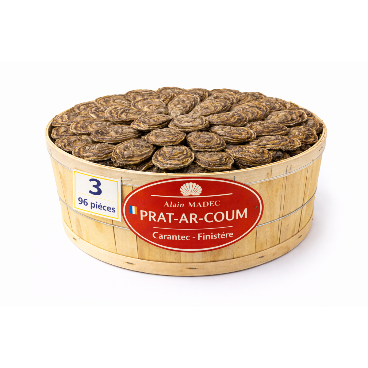 Huîtres Bretagne Alain Madec n°3 – bourriche 96 pièces 8 kg