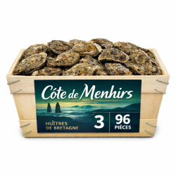 Huîtres Bretonnes Côte de Menhirs n°3 – bourriche 96 pièces
