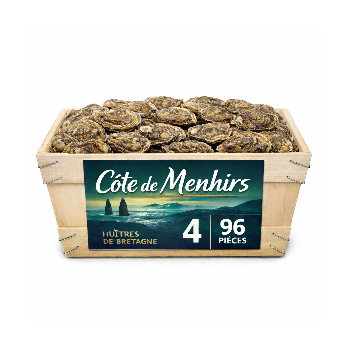 Huîtres Bretonnes Côte de Menhirs n°4 – bourriche 96 pièces
