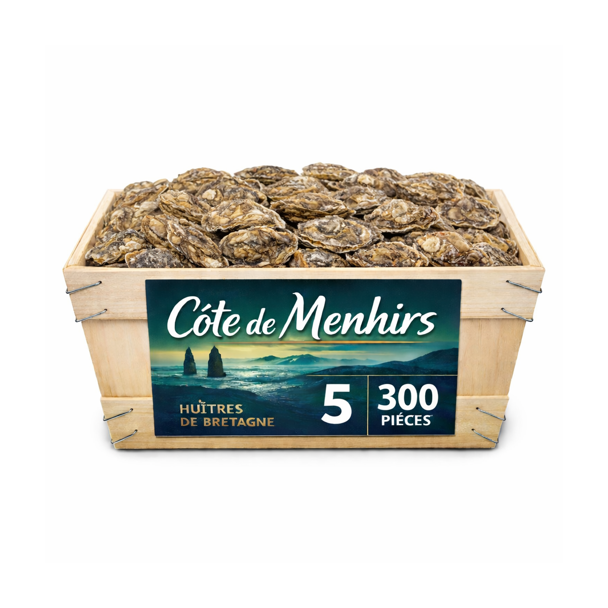 Huîtres Bretonnes Côte de Menhirs n°5 – bourriche 300 pièces