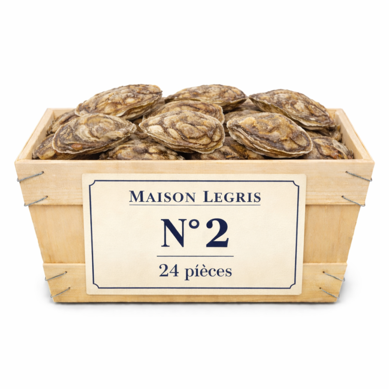 Huîtres Bretonnes Maison Legris n°2 – bourriche 24 pièces