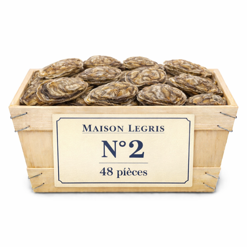 Huîtres Bretonnes Maison Legris n°2 – bourriche 48 pièces