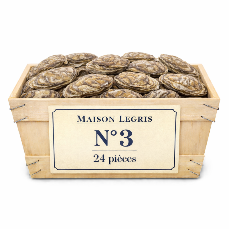 Huîtres Bretonnes Maison Legris n°3 – bourriche 24 pièces