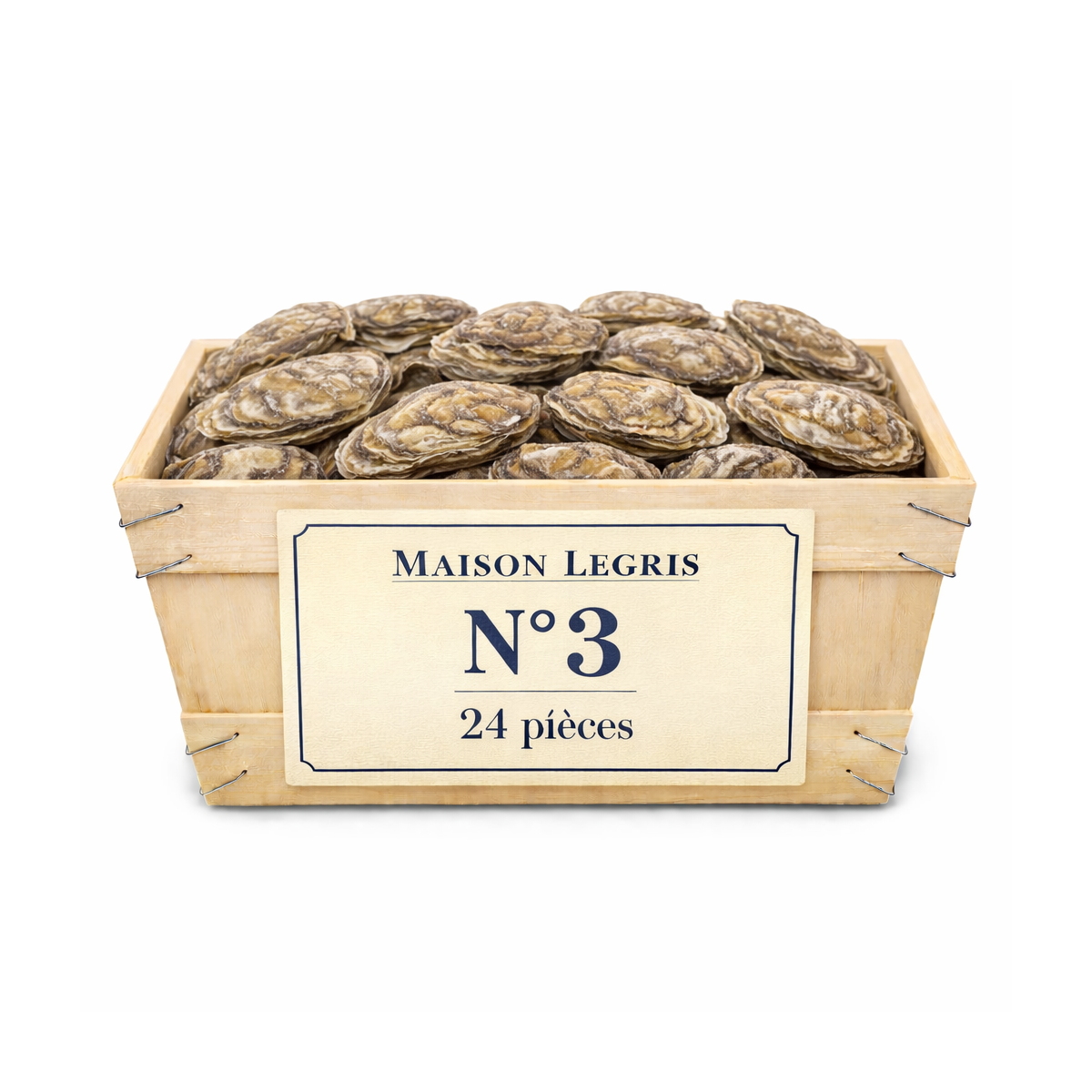 Huîtres Bretonnes Maison Legris n°3 – bourriche 24 pièces