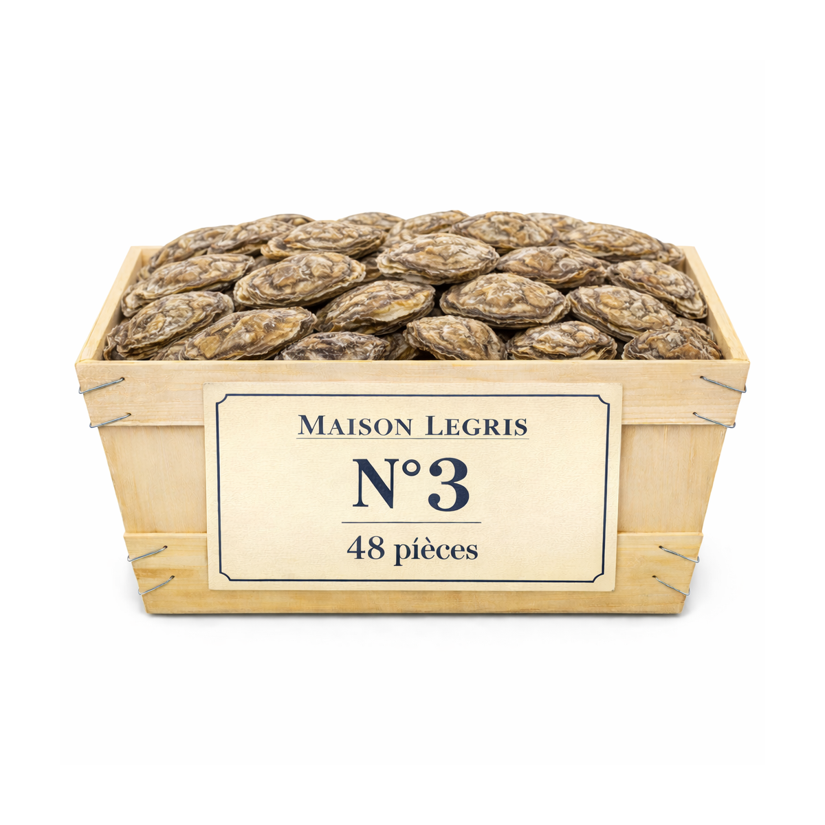 Huîtres Bretonnes Maison Legris n°3 – bourriche 48 pièces