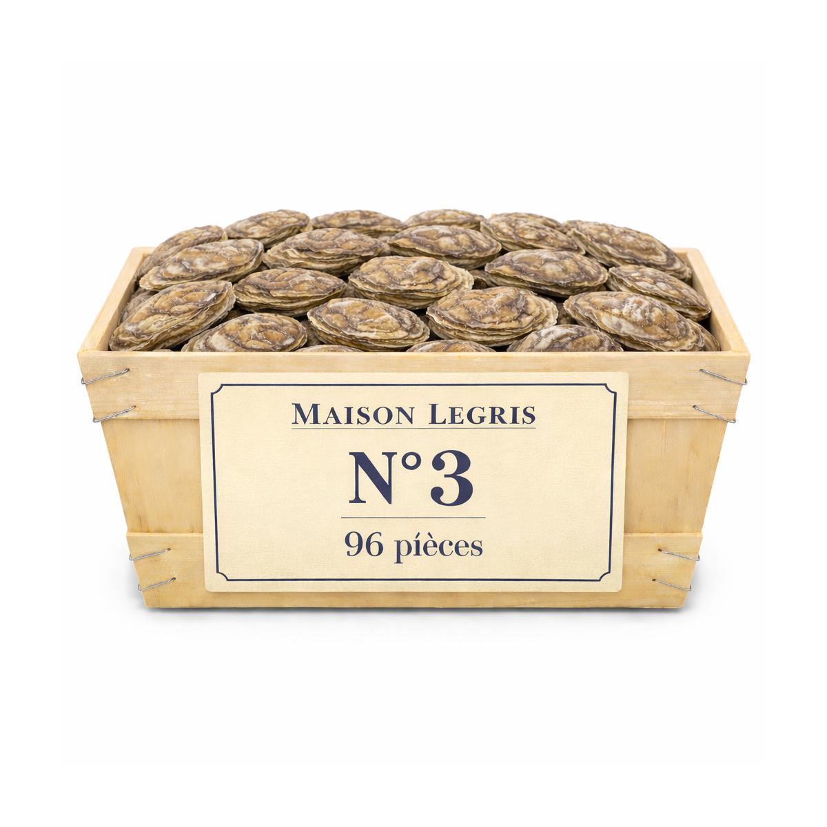 Huîtres Bretonnes Maison Legris n°3 – bourriche 96 pièces