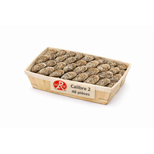 Huîtres fines Label Rouge Marennes n°2 – bourriche 48 pièces