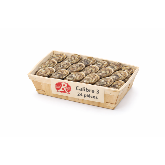 Huîtres fines Label Rouge Marennes n°3 – bourriche 24 pièces