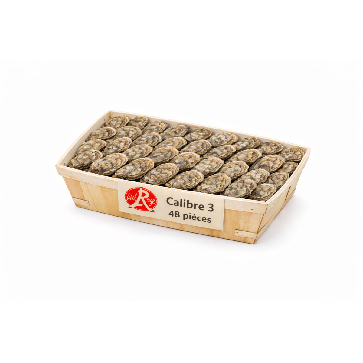 Huîtres fines Label Rouge Marennes n°3 – bourriche 48 pièces