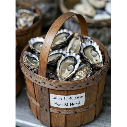 Huîtres normandes Dangaly Mont St-Michel n°3 – bourriche 48 pièces